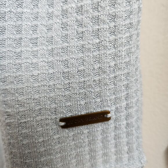 Lucky Brand Top Womens Small Blue Off Shoulder Waffle Knit Pullover Long Sleeve - Picture 4 of 16